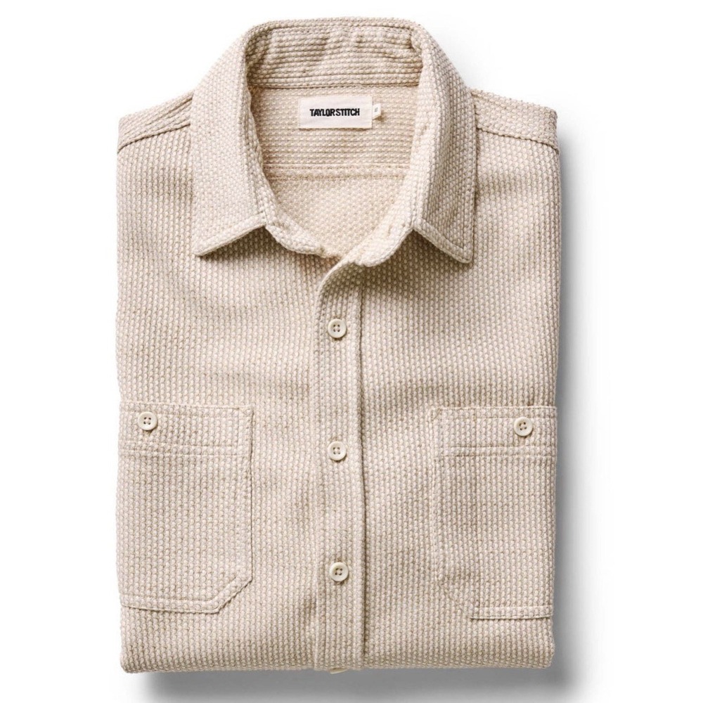 NWT Taylor Stitch the Utility Shirt Natural Sashiko Organic Cotton Men's 2XL 46